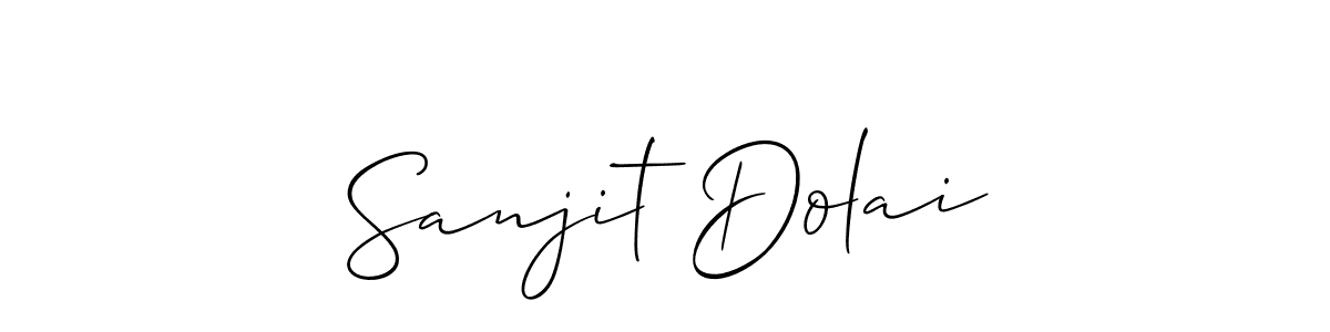 The best way (Allison_Script) to make a short signature is to pick only two or three words in your name. The name Sanjit Dolai include a total of six letters. For converting this name. Sanjit Dolai signature style 2 images and pictures png