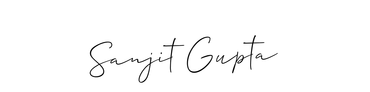 Make a beautiful signature design for name Sanjit Gupta. With this signature (Allison_Script) style, you can create a handwritten signature for free. Sanjit Gupta signature style 2 images and pictures png