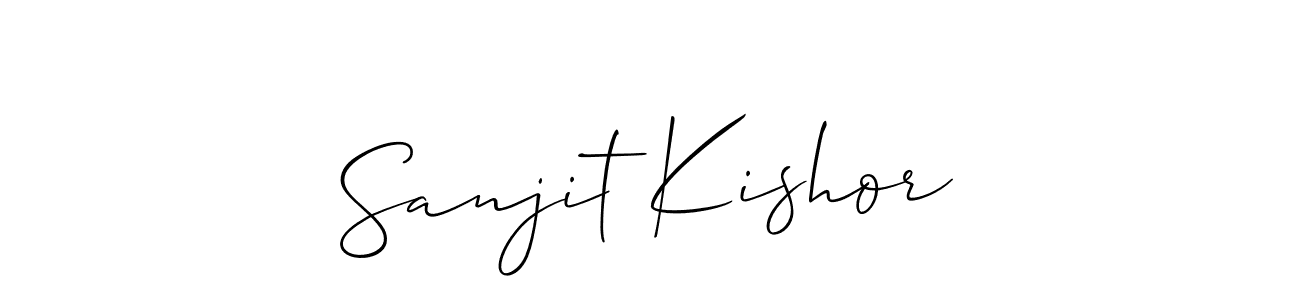 How to Draw Sanjit Kishor signature style? Allison_Script is a latest design signature styles for name Sanjit Kishor. Sanjit Kishor signature style 2 images and pictures png