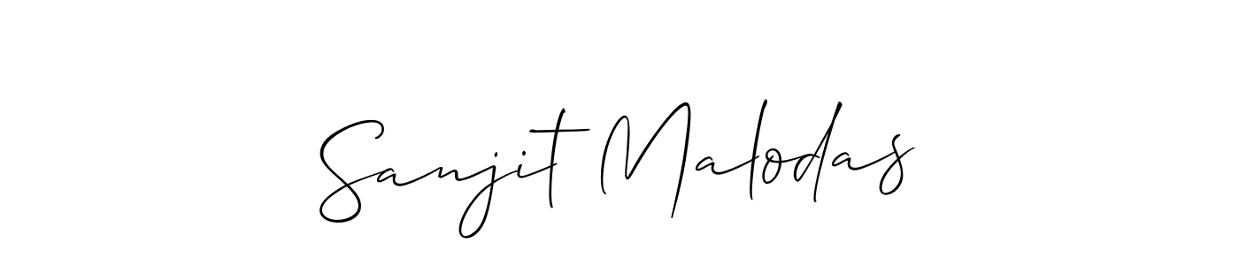 Create a beautiful signature design for name Sanjit Malodas. With this signature (Allison_Script) fonts, you can make a handwritten signature for free. Sanjit Malodas signature style 2 images and pictures png