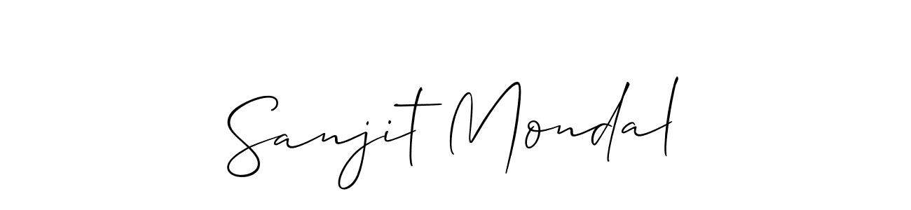 You should practise on your own different ways (Allison_Script) to write your name (Sanjit Mondal) in signature. don't let someone else do it for you. Sanjit Mondal signature style 2 images and pictures png