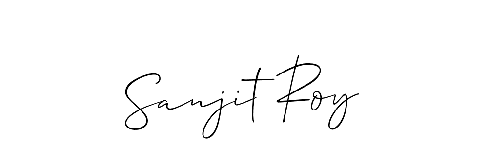 The best way (Allison_Script) to make a short signature is to pick only two or three words in your name. The name Sanjit Roy include a total of six letters. For converting this name. Sanjit Roy signature style 2 images and pictures png