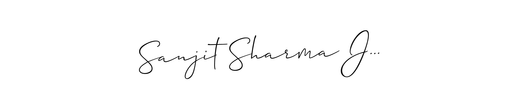 The best way (Allison_Script) to make a short signature is to pick only two or three words in your name. The name Sanjit Sharma J... include a total of six letters. For converting this name. Sanjit Sharma J... signature style 2 images and pictures png