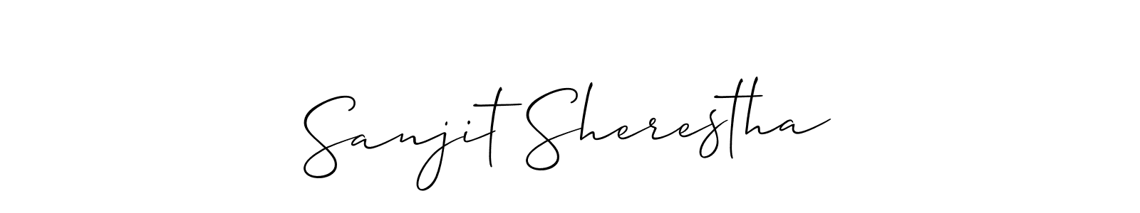 You should practise on your own different ways (Allison_Script) to write your name (Sanjit Sherestha) in signature. don't let someone else do it for you. Sanjit Sherestha signature style 2 images and pictures png