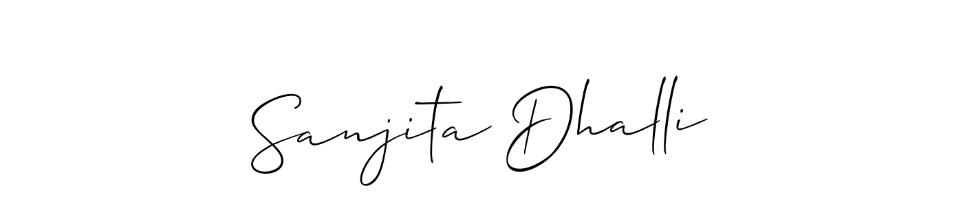 Also we have Sanjita Dhalli name is the best signature style. Create professional handwritten signature collection using Allison_Script autograph style. Sanjita Dhalli signature style 2 images and pictures png