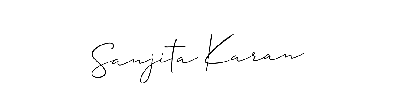 Also You can easily find your signature by using the search form. We will create Sanjita Karan name handwritten signature images for you free of cost using Allison_Script sign style. Sanjita Karan signature style 2 images and pictures png