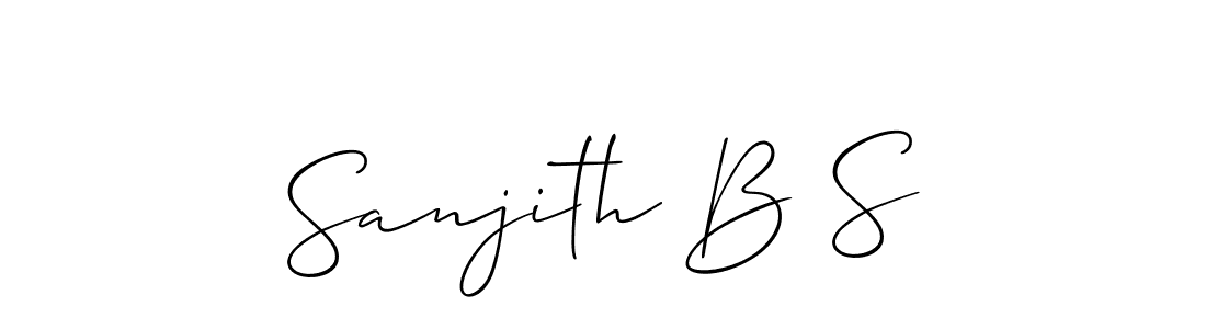 if you are searching for the best signature style for your name Sanjith B S. so please give up your signature search. here we have designed multiple signature styles  using Allison_Script. Sanjith B S signature style 2 images and pictures png