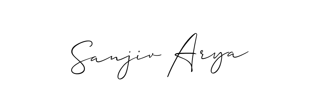 Make a beautiful signature design for name Sanjiv Arya. With this signature (Allison_Script) style, you can create a handwritten signature for free. Sanjiv Arya signature style 2 images and pictures png