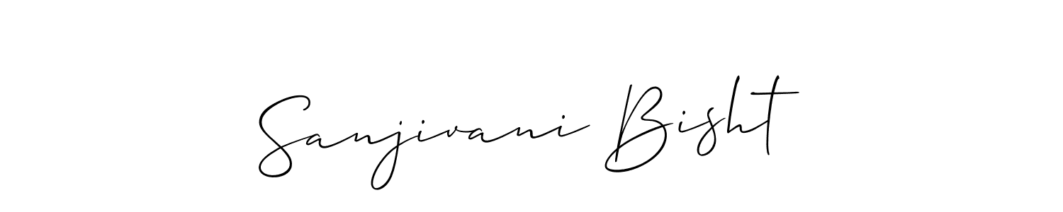 This is the best signature style for the Sanjivani Bisht name. Also you like these signature font (Allison_Script). Mix name signature. Sanjivani Bisht signature style 2 images and pictures png