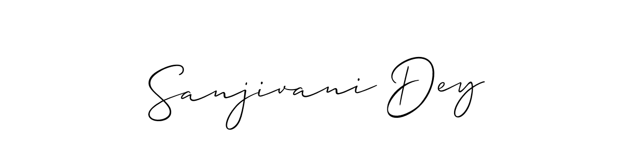if you are searching for the best signature style for your name Sanjivani Dey. so please give up your signature search. here we have designed multiple signature styles  using Allison_Script. Sanjivani Dey signature style 2 images and pictures png