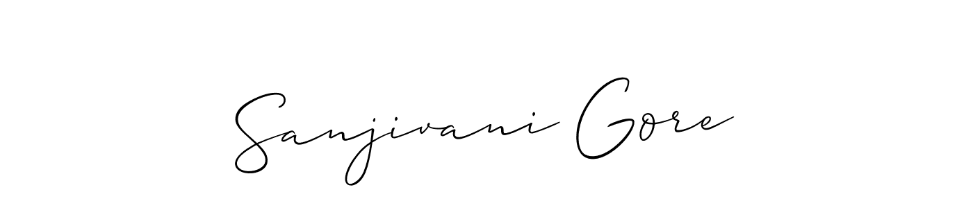 Similarly Allison_Script is the best handwritten signature design. Signature creator online .You can use it as an online autograph creator for name Sanjivani Gore. Sanjivani Gore signature style 2 images and pictures png