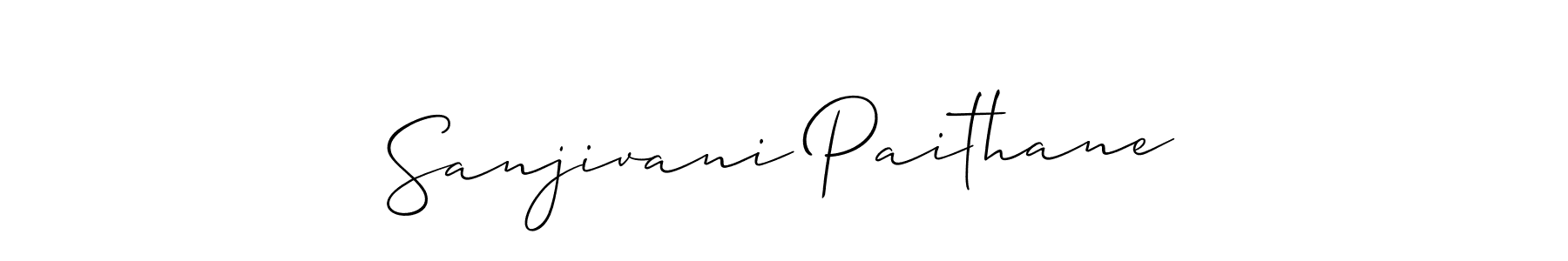 Sanjivani Paithane stylish signature style. Best Handwritten Sign (Allison_Script) for my name. Handwritten Signature Collection Ideas for my name Sanjivani Paithane. Sanjivani Paithane signature style 2 images and pictures png