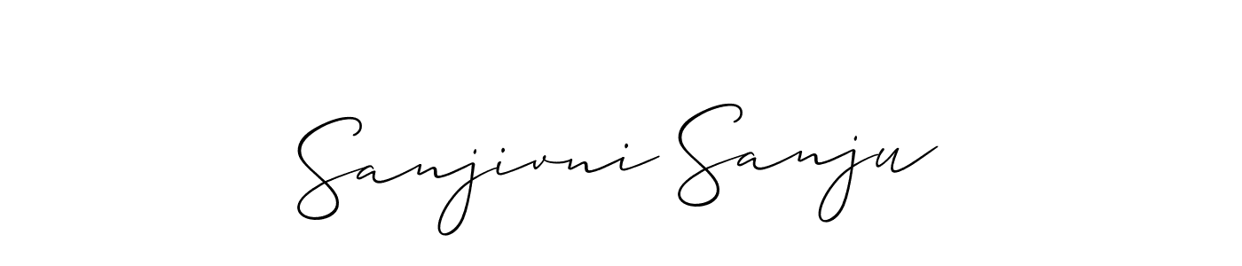 Make a beautiful signature design for name Sanjivni Sanju. With this signature (Allison_Script) style, you can create a handwritten signature for free. Sanjivni Sanju signature style 2 images and pictures png