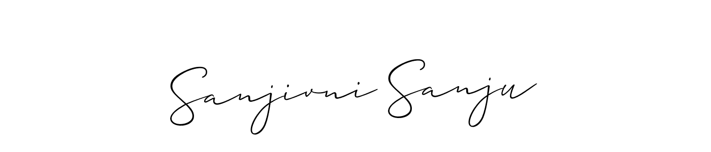 Use a signature maker to create a handwritten signature online. With this signature software, you can design (Allison_Script) your own signature for name Sanjivni Sanju. Sanjivni Sanju signature style 2 images and pictures png