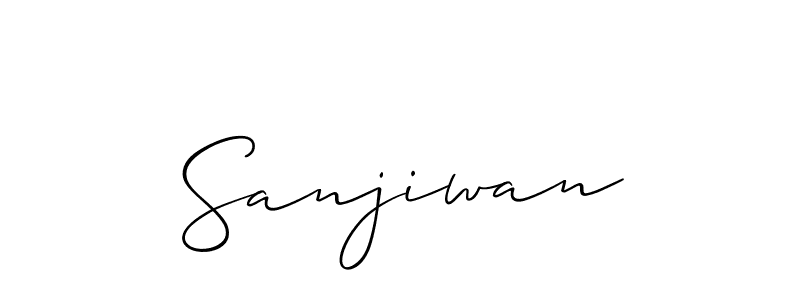 How to make Sanjiwan name signature. Use Allison_Script style for creating short signs online. This is the latest handwritten sign. Sanjiwan signature style 2 images and pictures png