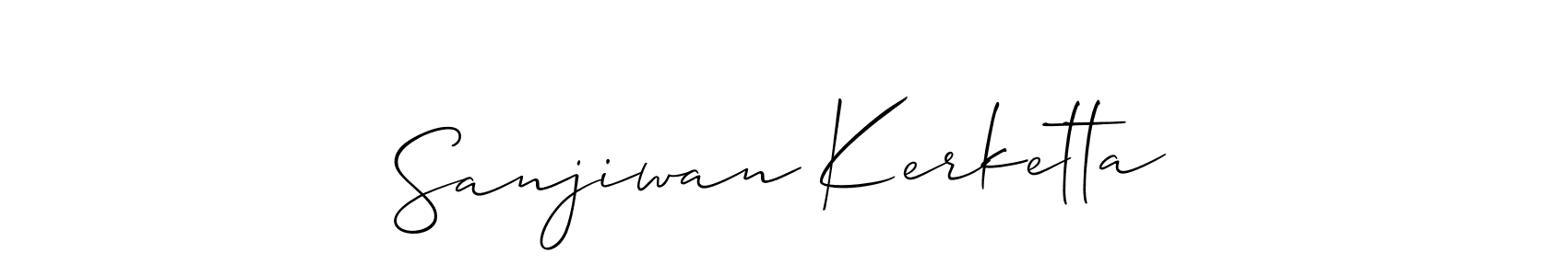 The best way (Allison_Script) to make a short signature is to pick only two or three words in your name. The name Sanjiwan Kerketta include a total of six letters. For converting this name. Sanjiwan Kerketta signature style 2 images and pictures png