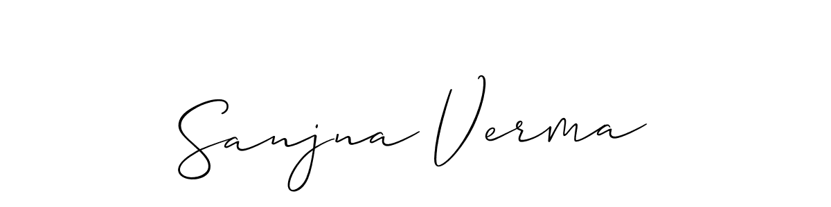 Make a beautiful signature design for name Sanjna Verma. With this signature (Allison_Script) style, you can create a handwritten signature for free. Sanjna Verma signature style 2 images and pictures png