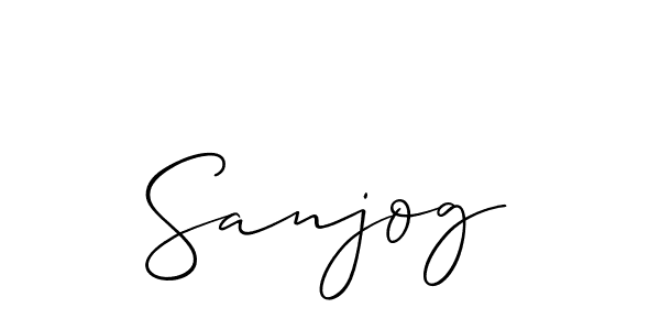 Create a beautiful signature design for name Sanjog. With this signature (Allison_Script) fonts, you can make a handwritten signature for free. Sanjog signature style 2 images and pictures png
