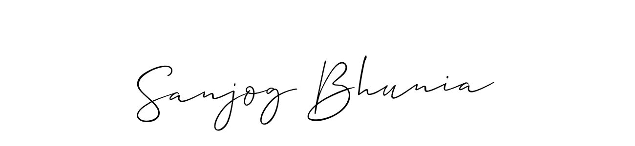 Use a signature maker to create a handwritten signature online. With this signature software, you can design (Allison_Script) your own signature for name Sanjog Bhunia. Sanjog Bhunia signature style 2 images and pictures png