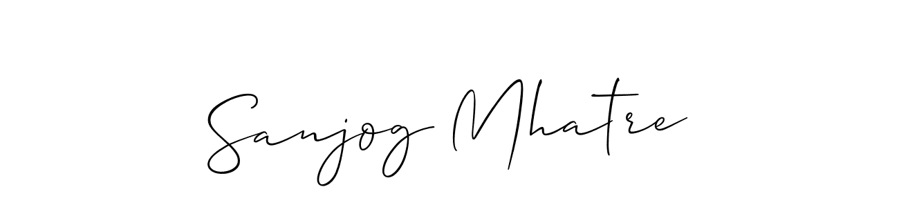 Use a signature maker to create a handwritten signature online. With this signature software, you can design (Allison_Script) your own signature for name Sanjog Mhatre. Sanjog Mhatre signature style 2 images and pictures png