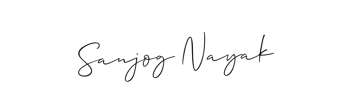 if you are searching for the best signature style for your name Sanjog Nayak. so please give up your signature search. here we have designed multiple signature styles  using Allison_Script. Sanjog Nayak signature style 2 images and pictures png