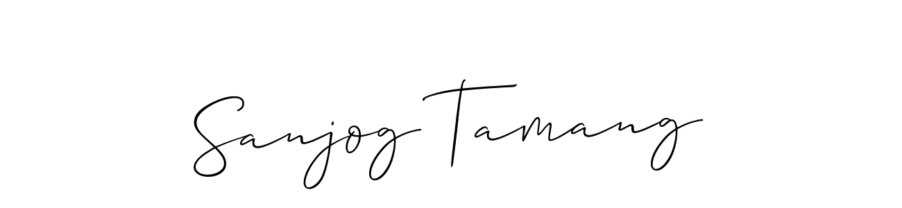 How to make Sanjog Tamang name signature. Use Allison_Script style for creating short signs online. This is the latest handwritten sign. Sanjog Tamang signature style 2 images and pictures png