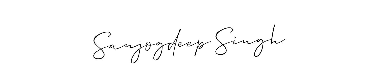 This is the best signature style for the Sanjogdeep Singh name. Also you like these signature font (Allison_Script). Mix name signature. Sanjogdeep Singh signature style 2 images and pictures png