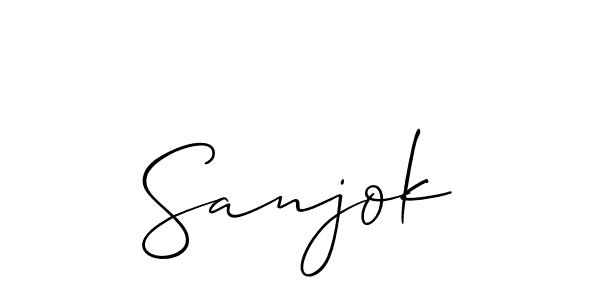 It looks lik you need a new signature style for name Sanjok. Design unique handwritten (Allison_Script) signature with our free signature maker in just a few clicks. Sanjok signature style 2 images and pictures png