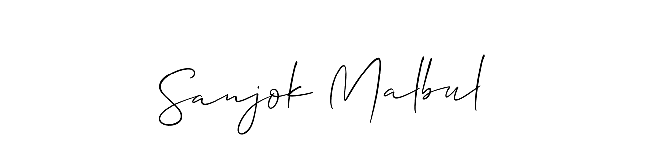 if you are searching for the best signature style for your name Sanjok Malbul. so please give up your signature search. here we have designed multiple signature styles  using Allison_Script. Sanjok Malbul signature style 2 images and pictures png