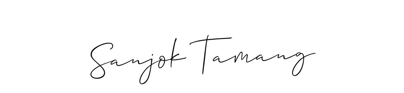 Use a signature maker to create a handwritten signature online. With this signature software, you can design (Allison_Script) your own signature for name Sanjok Tamang. Sanjok Tamang signature style 2 images and pictures png