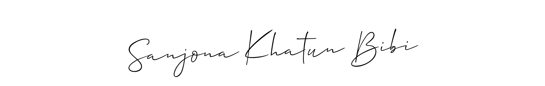 It looks lik you need a new signature style for name Sanjona Khatun Bibi. Design unique handwritten (Allison_Script) signature with our free signature maker in just a few clicks. Sanjona Khatun Bibi signature style 2 images and pictures png