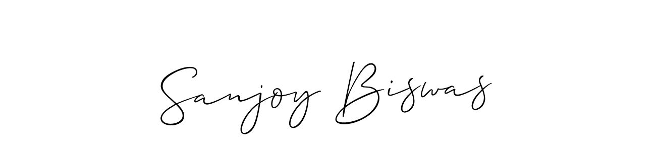 How to make Sanjoy Biswas signature? Allison_Script is a professional autograph style. Create handwritten signature for Sanjoy Biswas name. Sanjoy Biswas signature style 2 images and pictures png