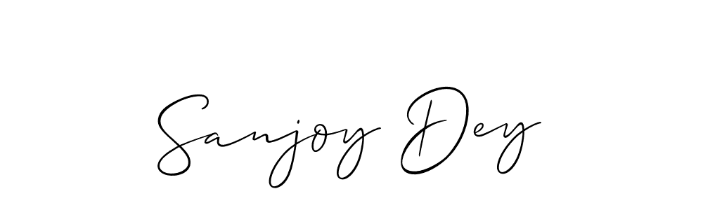 It looks lik you need a new signature style for name Sanjoy Dey. Design unique handwritten (Allison_Script) signature with our free signature maker in just a few clicks. Sanjoy Dey signature style 2 images and pictures png