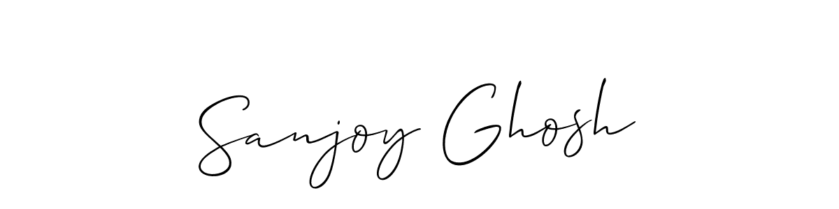 Make a beautiful signature design for name Sanjoy Ghosh. With this signature (Allison_Script) style, you can create a handwritten signature for free. Sanjoy Ghosh signature style 2 images and pictures png