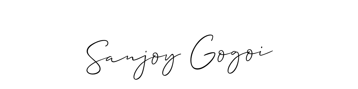 It looks lik you need a new signature style for name Sanjoy Gogoi. Design unique handwritten (Allison_Script) signature with our free signature maker in just a few clicks. Sanjoy Gogoi signature style 2 images and pictures png