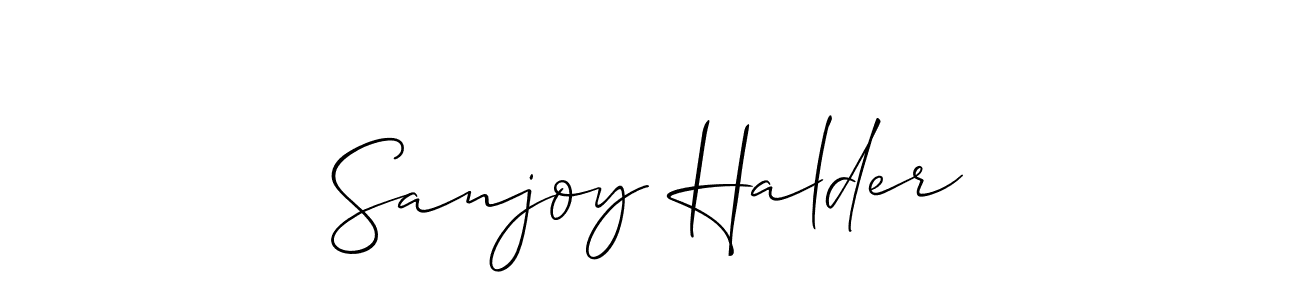 How to make Sanjoy Halder name signature. Use Allison_Script style for creating short signs online. This is the latest handwritten sign. Sanjoy Halder signature style 2 images and pictures png