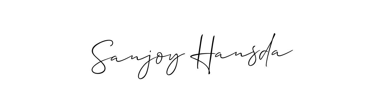 Make a beautiful signature design for name Sanjoy Hansda. With this signature (Allison_Script) style, you can create a handwritten signature for free. Sanjoy Hansda signature style 2 images and pictures png