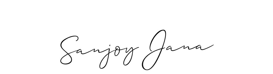 How to make Sanjoy Jana name signature. Use Allison_Script style for creating short signs online. This is the latest handwritten sign. Sanjoy Jana signature style 2 images and pictures png