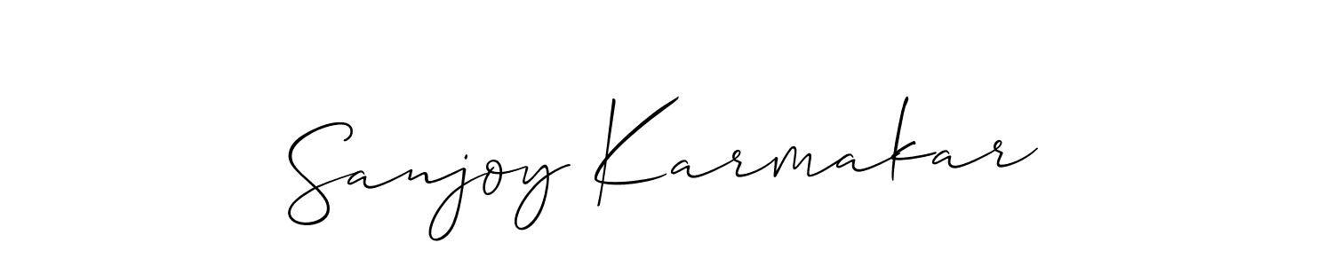 if you are searching for the best signature style for your name Sanjoy Karmakar. so please give up your signature search. here we have designed multiple signature styles  using Allison_Script. Sanjoy Karmakar signature style 2 images and pictures png