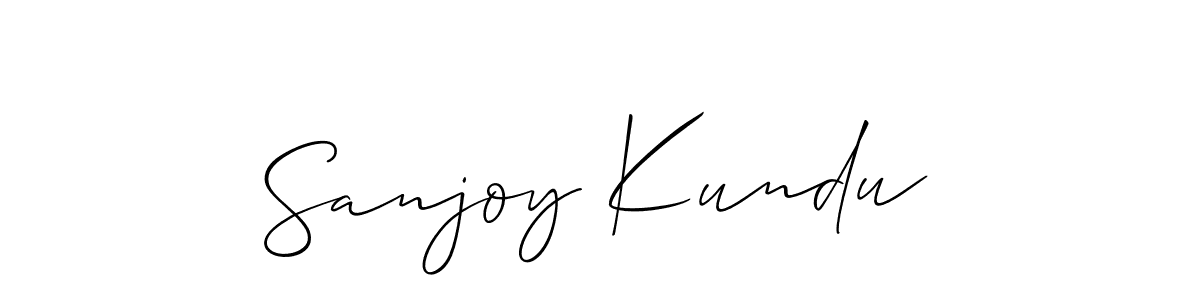 Allison_Script is a professional signature style that is perfect for those who want to add a touch of class to their signature. It is also a great choice for those who want to make their signature more unique. Get Sanjoy Kundu name to fancy signature for free. Sanjoy Kundu signature style 2 images and pictures png
