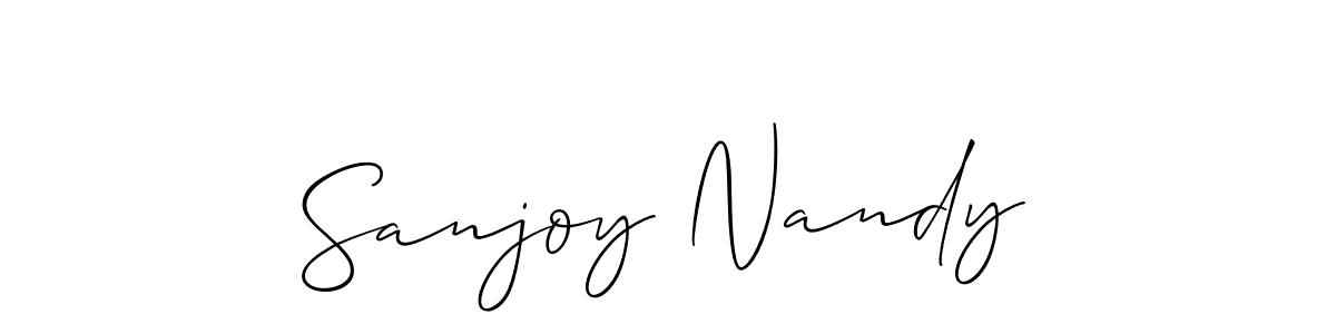 if you are searching for the best signature style for your name Sanjoy Nandy. so please give up your signature search. here we have designed multiple signature styles  using Allison_Script. Sanjoy Nandy signature style 2 images and pictures png