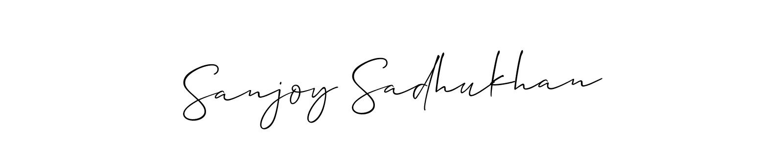 You should practise on your own different ways (Allison_Script) to write your name (Sanjoy Sadhukhan) in signature. don't let someone else do it for you. Sanjoy Sadhukhan signature style 2 images and pictures png