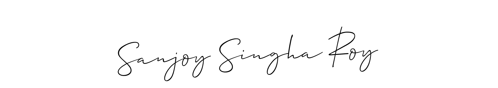 Create a beautiful signature design for name Sanjoy Singha Roy. With this signature (Allison_Script) fonts, you can make a handwritten signature for free. Sanjoy Singha Roy signature style 2 images and pictures png