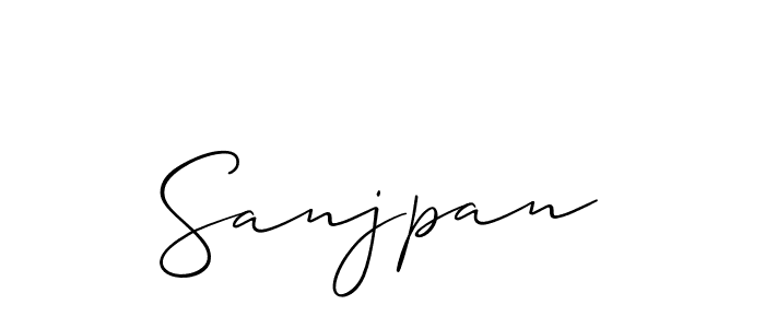 How to make Sanjpan name signature. Use Allison_Script style for creating short signs online. This is the latest handwritten sign. Sanjpan signature style 2 images and pictures png