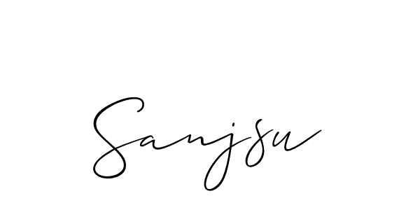 Use a signature maker to create a handwritten signature online. With this signature software, you can design (Allison_Script) your own signature for name Sanjsu. Sanjsu signature style 2 images and pictures png