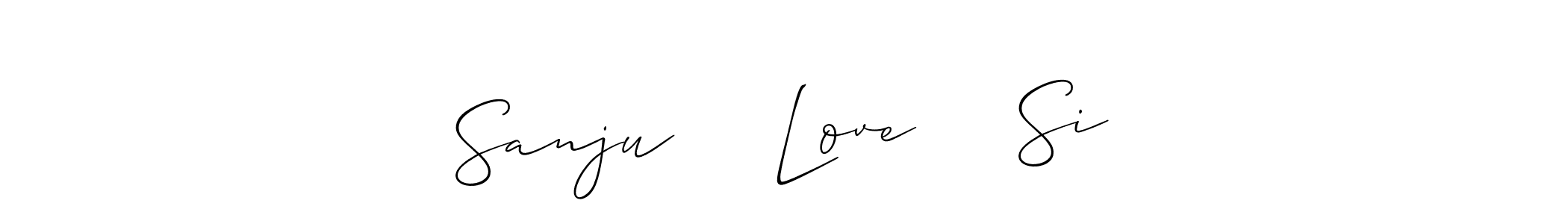 How to make Sanju     Love     Si name signature. Use Allison_Script style for creating short signs online. This is the latest handwritten sign. Sanju     Love     Si signature style 2 images and pictures png