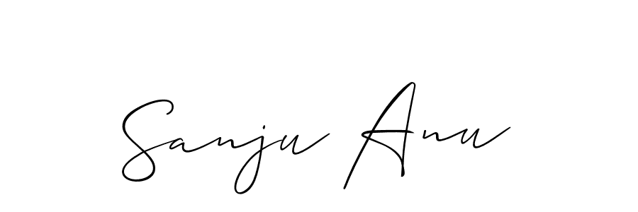 Allison_Script is a professional signature style that is perfect for those who want to add a touch of class to their signature. It is also a great choice for those who want to make their signature more unique. Get Sanju Anu name to fancy signature for free. Sanju Anu signature style 2 images and pictures png