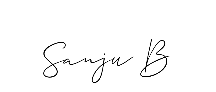 Design your own signature with our free online signature maker. With this signature software, you can create a handwritten (Allison_Script) signature for name Sanju B. Sanju B signature style 2 images and pictures png