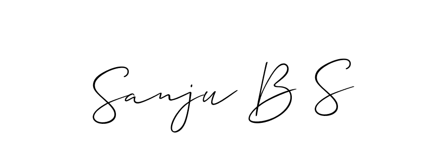 The best way (Allison_Script) to make a short signature is to pick only two or three words in your name. The name Sanju B S include a total of six letters. For converting this name. Sanju B S signature style 2 images and pictures png