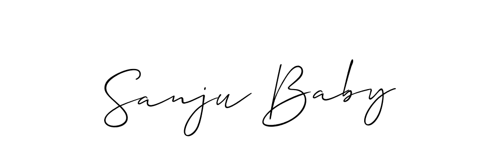 if you are searching for the best signature style for your name Sanju Baby. so please give up your signature search. here we have designed multiple signature styles  using Allison_Script. Sanju Baby signature style 2 images and pictures png